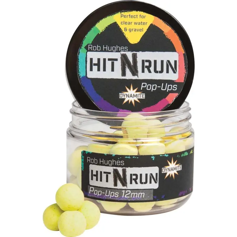 Dynamite Baits Hit N Run Pop Up Yellow 12mm 3 Dynamite Baits Hit N Run Pop Up Yellow 12mm